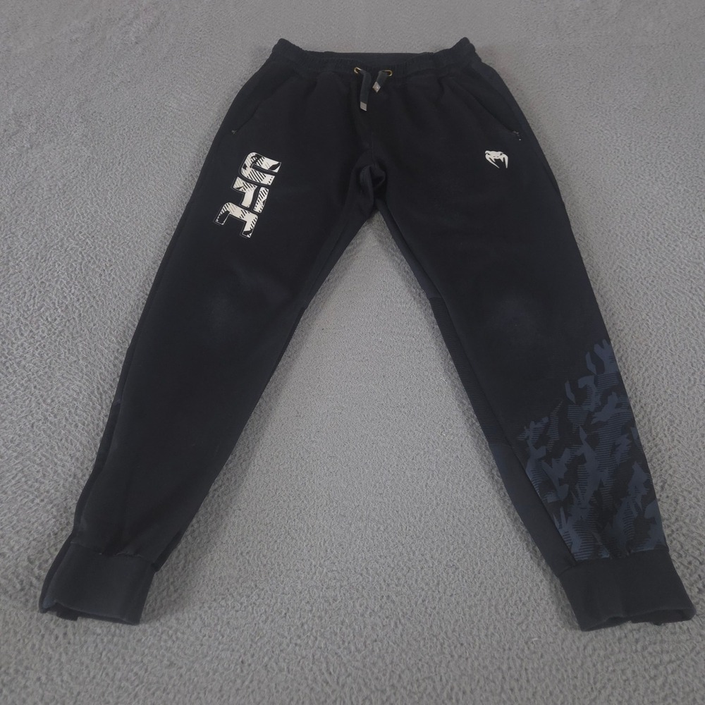 Venum UFC Pants Mens Medium Black Tapered Joggers Camo Graphic‎ Performance MMA